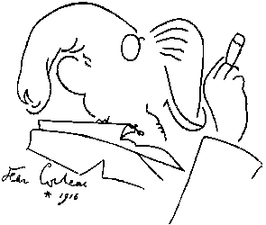Erik Satie, Zeichnung Jean Cocteau, 1916